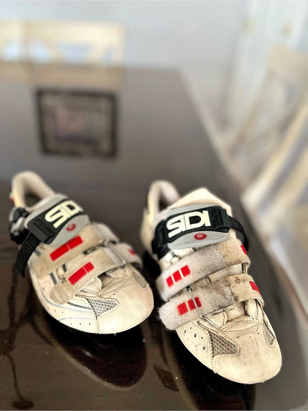 Sidi Carbon Fiber Cycling Shoes White & Red EU 39 W